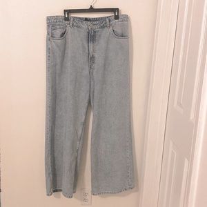 H&M light blue wide cut denim jeans